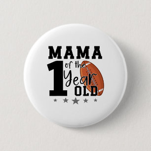 Mama des 1-jährigen Footll 1. Jahr Down Geburtst Button
