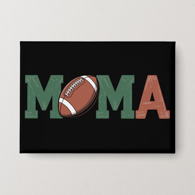 Mama des 1-jährigen Fußballs 1. Geburtstag Button (Vorderseite)