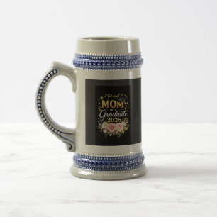 Mama des Absolventen 2026 Florales Abschluss-Shi Bierglas