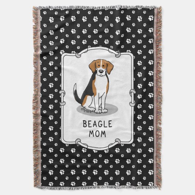 Mama des Beagle (Tri-Farbe 3) Hunde Niedlich Hunde Decke (Vorderseite Vertikal)