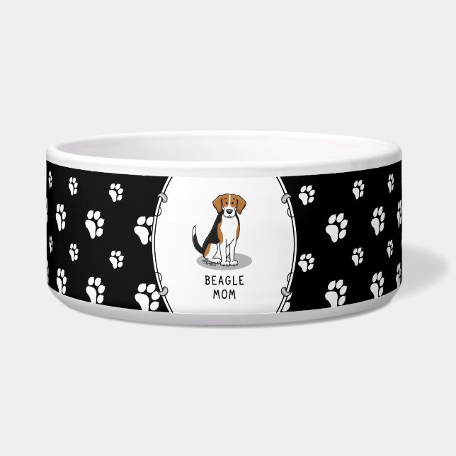 Mama des Beagle (Tri-Farbe 3) Hunde Niedlich Hunde Napf (Vorderseite)