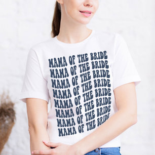 Mama des Blue Matching Brautparty der Bride Navy T-Shirt