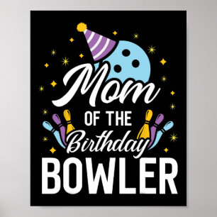 Mama des Bowler-Bowling-Party zum Geburtstag Poster