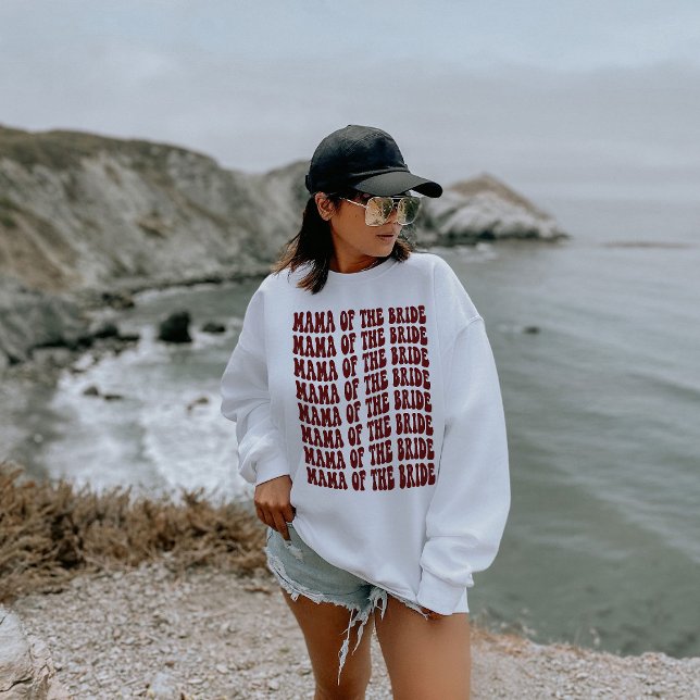 Mama des Brautparty der Braut in dunklem Rotes Mat Sweatshirt (Von Creator hochgeladen)