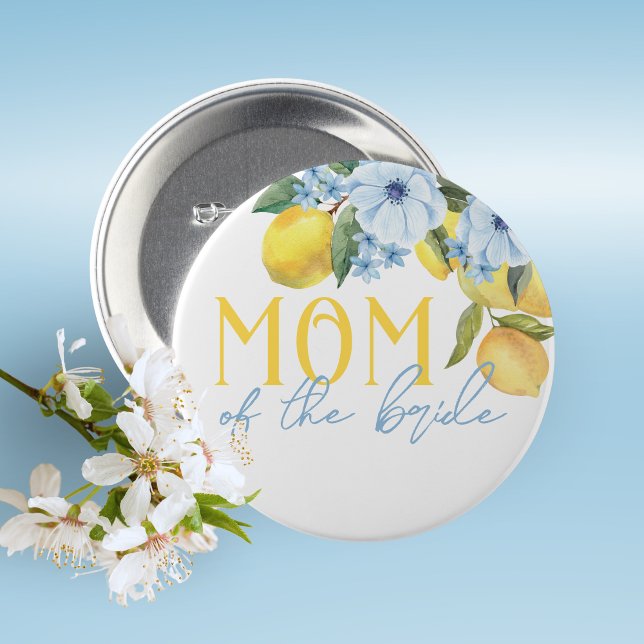 Mama des Bride Lemon Brautparty Buttone auf Button (Lemon Bridal Shower Pin on Buttons for Your Special Guests of Honor Such as Grandma's, Mom's & More)