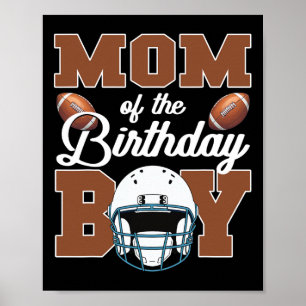 Mama des Geburtstags Boy Football Party Family Mat Poster