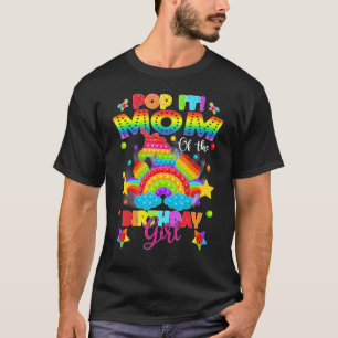 Mama des Geburtstags-Girl-Einhorn-Girls Regenbogen T-Shirt