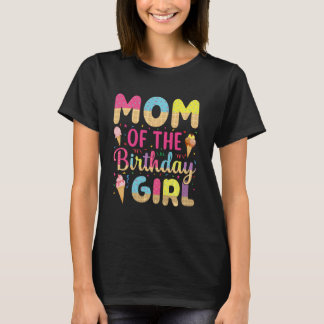 Mama des Geburtstags-Girl-Ice-Creme-Party-Matches T-Shirt