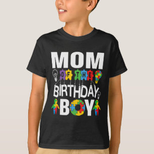 Mama des Geburtstagsboy-Autismus T-Shirt