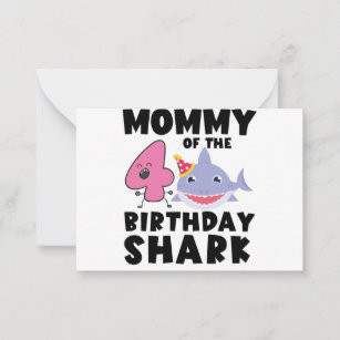 Mama des Geburtstagshais 4 Jahre alt Geburtstag Mitteilungskarte