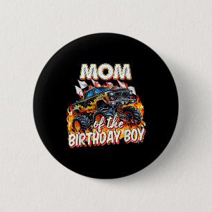 Mama des Geburtstagsjungen Monsters Truck Geburtst Button