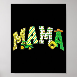 Mama des Geburtstagsjungen Traktor Landmaschinen F Poster
