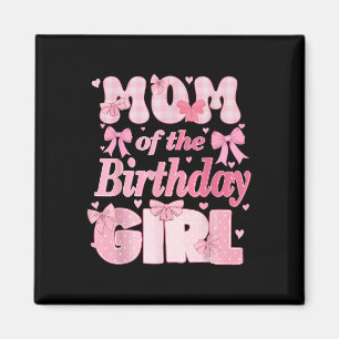 Mama des Geburtstagskameraden Pink Coquette Bow Magnet