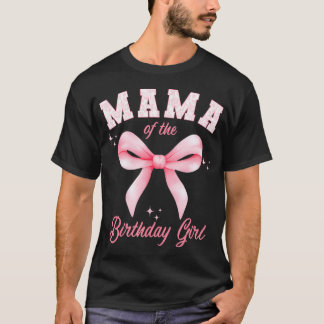 Mama des Geburtstagskindes Rosa Blumen-Toile T-Shirt