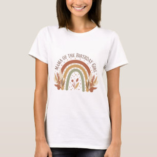 Mama des Geburtstagsmädchens Boho Regenbogen Gebur T-Shirt