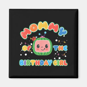 Mama des Geburtstagsmädchens Lustige Melonen-Famil Magnet