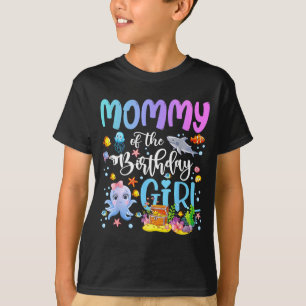 Mama des Geburtstagsmädchens Meerfisch Ozean Aquar T-Shirt