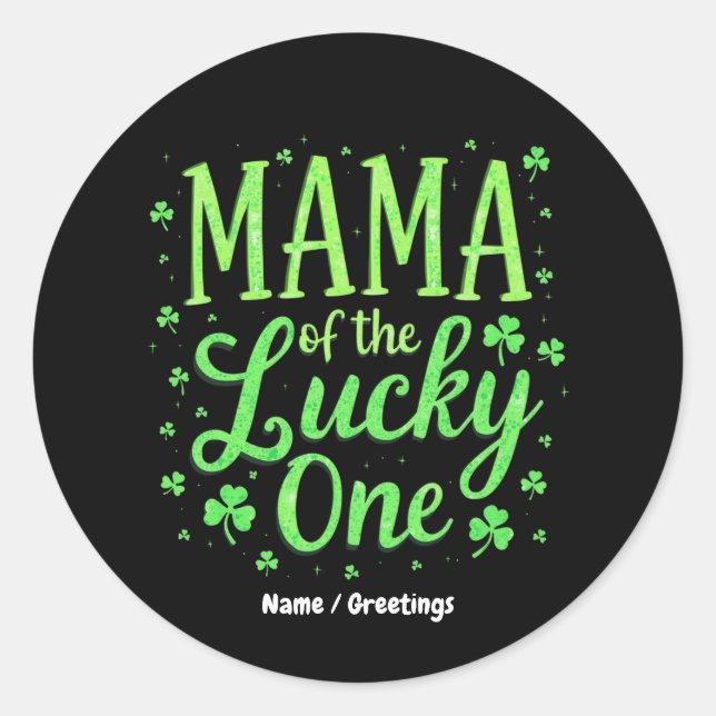 Mama des glücklichen ersten St. Patrick's Day Runder Aufkleber (Vorderseite)