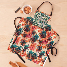 Mama des Herzens des tropischen Familienmusters Schürze