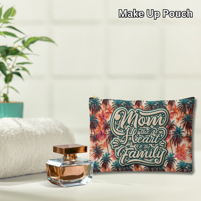 Mama des Herzens des tropischen Familienmusters Zubehörtasche (Von Creator hochgeladen)