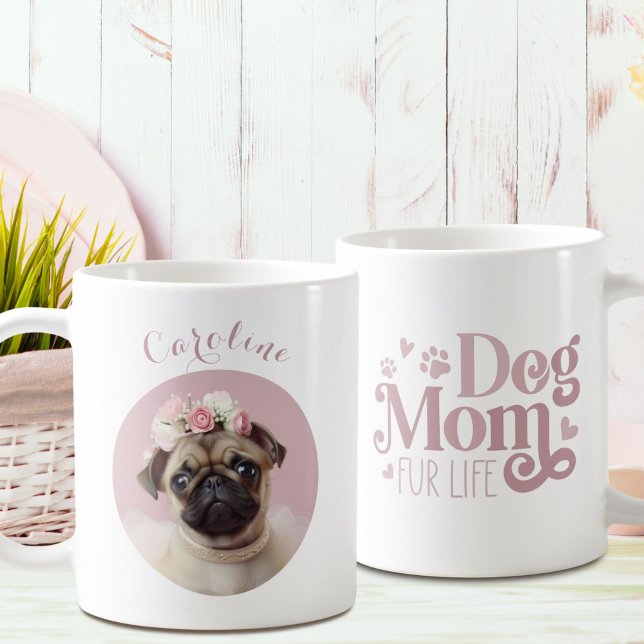 Mama des Hundes für das Mops-Foto Kaffeetasse (Von Creator hochgeladen)