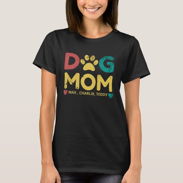 Mama des Hundes /Name des Hundes hinzufügen /Perso T-Shirt (Vorderseite)