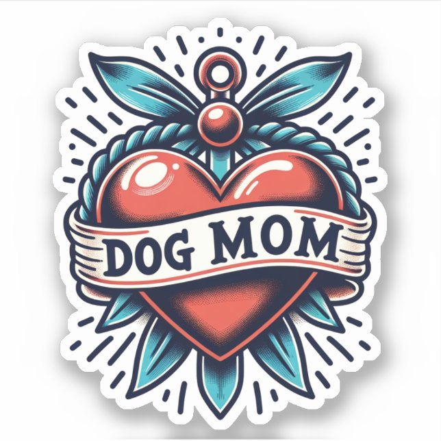 Mama des Hundes Vinyl Dog Sticker (Vorderseite)