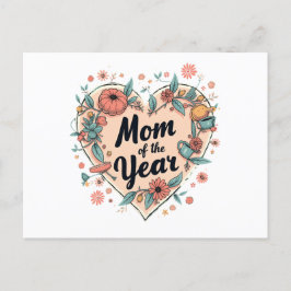 Mama des Jahres Blumenherzendesign Feiertagspostkarte