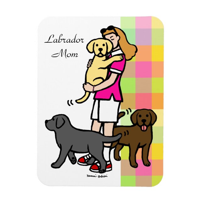 Mama des Labradors im rosa Shirt 1 Magnet (Vertikal)