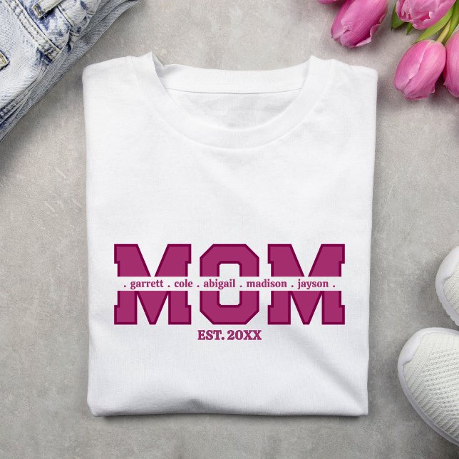 Mama des Muttertages mit Kindernamen Tri-Blend Shirt (Von Creator hochgeladen)