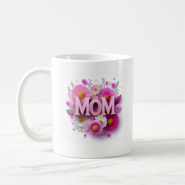 Mama des Muttertags Rosa Tasse (Links)