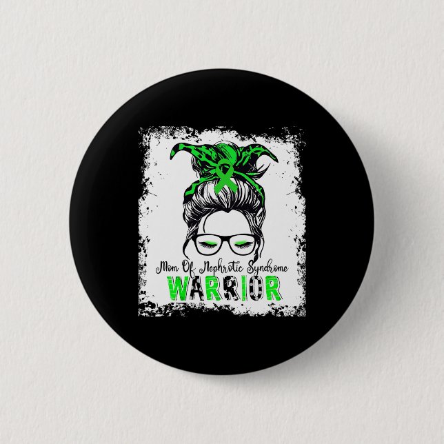 Mama des nephrotischen Syndroms Warrior Green Ribb Button (Vorderseite)