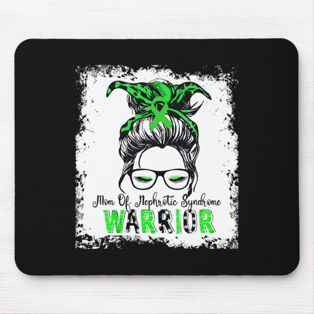 Mama des nephrotischen Syndroms Warrior Green Ribb Mousepad (Vorne)