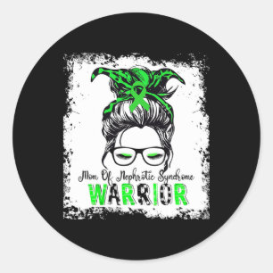 Mama des nephrotischen Syndroms Warrior Green Ribb Runder Aufkleber