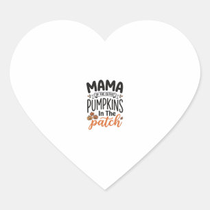 Mama des niedlichsten Kürbisse Herbst-Shirt-Design Herz-Aufkleber