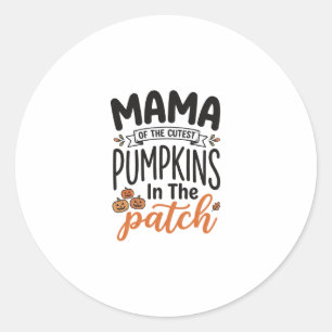 Mama des niedlichsten Kürbisse Herbst-Shirt-Design Runder Aufkleber