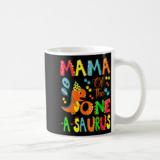 Mama des One-a-saurus zum 1. Geburtstag Junge Dino Kaffeetasse