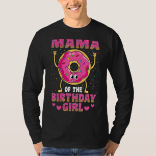 Mama des Party der Geburtstagsmädchen Donut T-Shirt