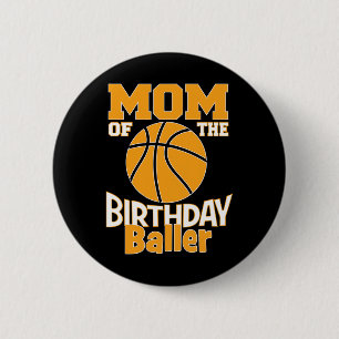Mama des Party des Geburtstags Byller Bysketbyll T Button