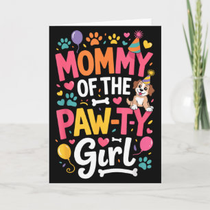 Mama des Pfoten-Mädchens süßer Hund Geburtstag Mam Karte