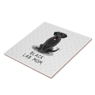 Mama des Schwarzen Labors (Labrador Retriever Mama Fliese