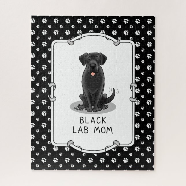 Mama des Schwarzen Labors (Labrador Retriever Mama Puzzle (Vertikal)