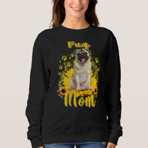 Mama " des Sonnenblumen-Mops der Mutter" Sweatshirt