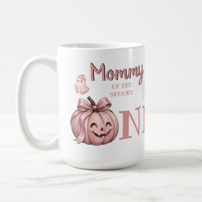 Mama des spooky One Cute Pinkoween-Geistes Kaffeetasse (Links)