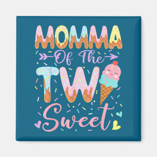 Mama des süßen 2. Geburtstagsmädchens Eiscreme Magnet