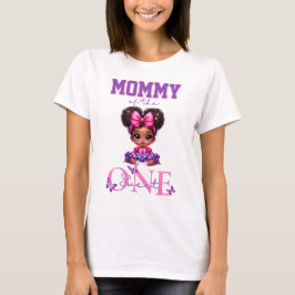 Mama des Sweet ONE Afro Baby Girl 1. Geburtstag T-Shirt