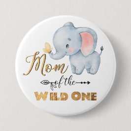 Mama des "Wild One Elephant Gold Foil"-Buttons Button