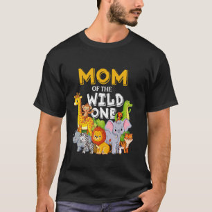 Mama des Wild One Zoo Geburtstags-Safari-Dschungel T-Shirt