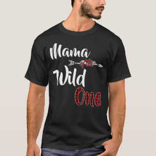 Mama des Wilden Eins Kariertes Holzfäller 1. Gebur T-Shirt
