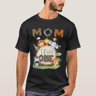 Mama des wilden Kleinen 1. Geburtstag Junge Safari T-Shirt